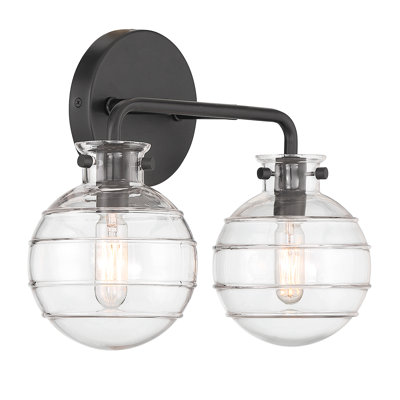 Luminaire de meuble-lavabo à 2 lumières Mason en nickel satiné