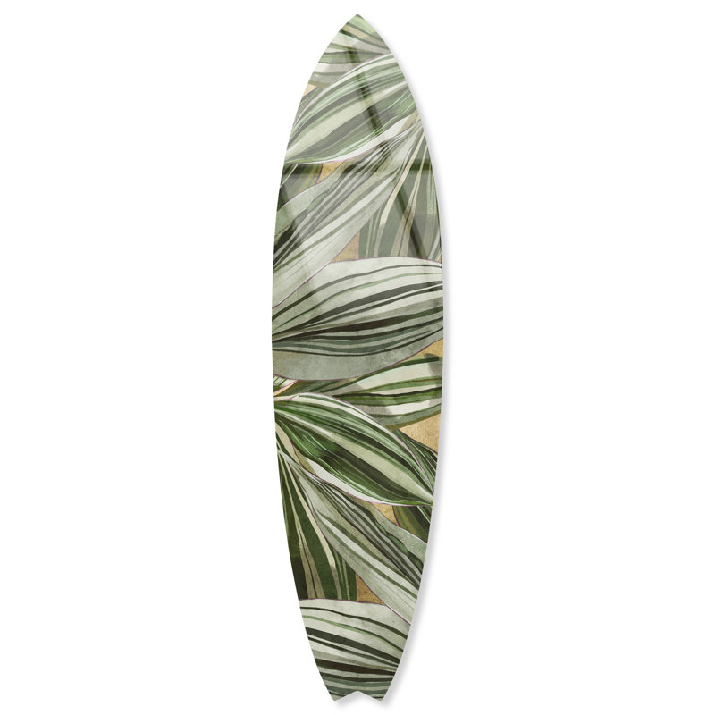 «Vintage Botanicals II Surfboard Acrylique Coastal Wall Art» par Notoriart
