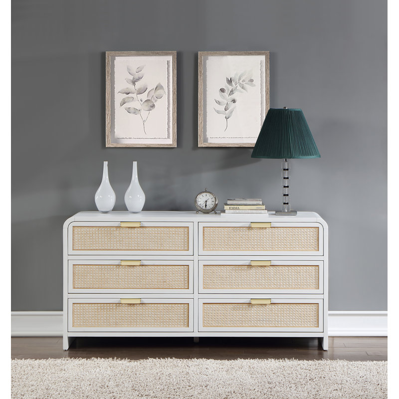 Commode 6 tiroirs Audu, Blanc