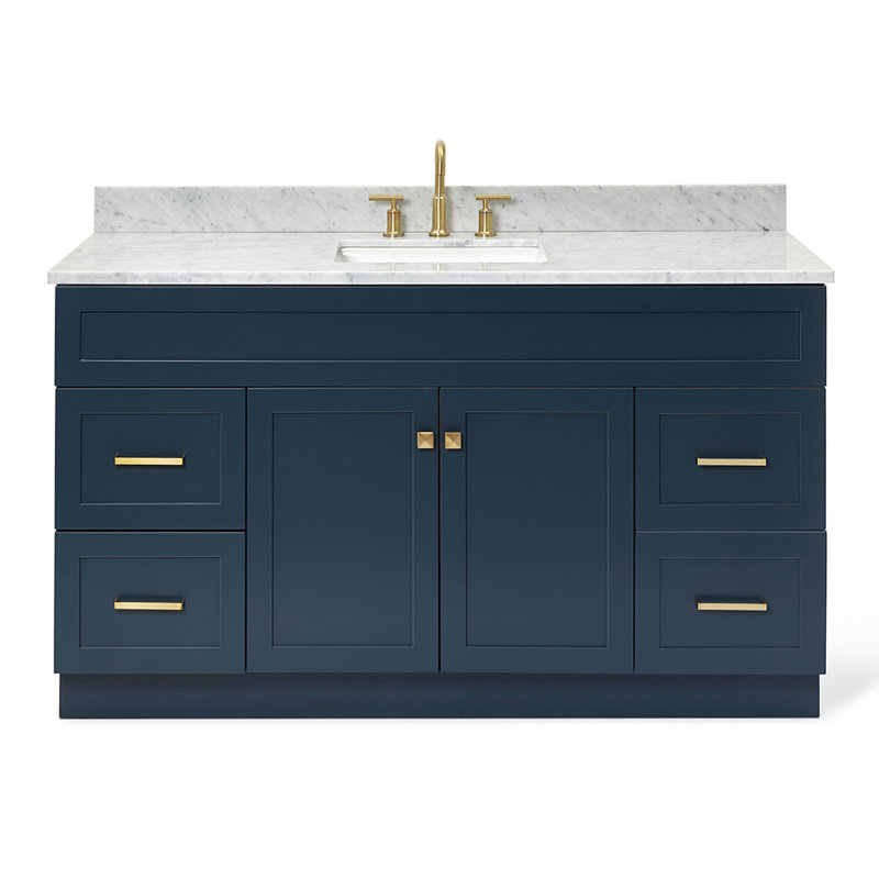Ensemble de meuble-lavabo simple 61 po Partham, Bleu minuit