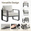 Fauteuil club d'extérieur en aluminium avec coussins-1176461684