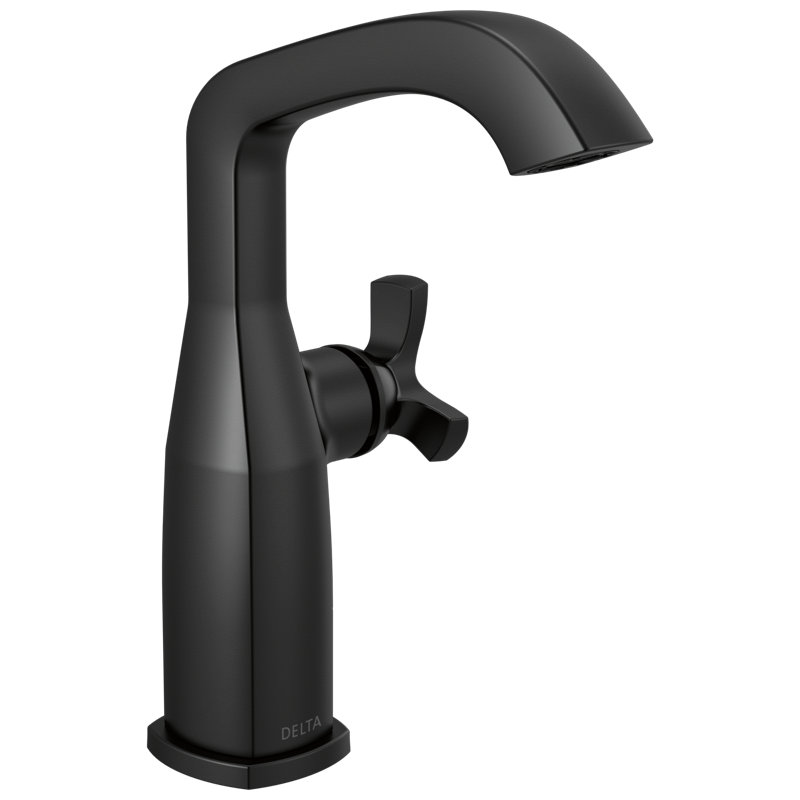 Single Handle Mid-Height Bathroom Faucet, Matte Black