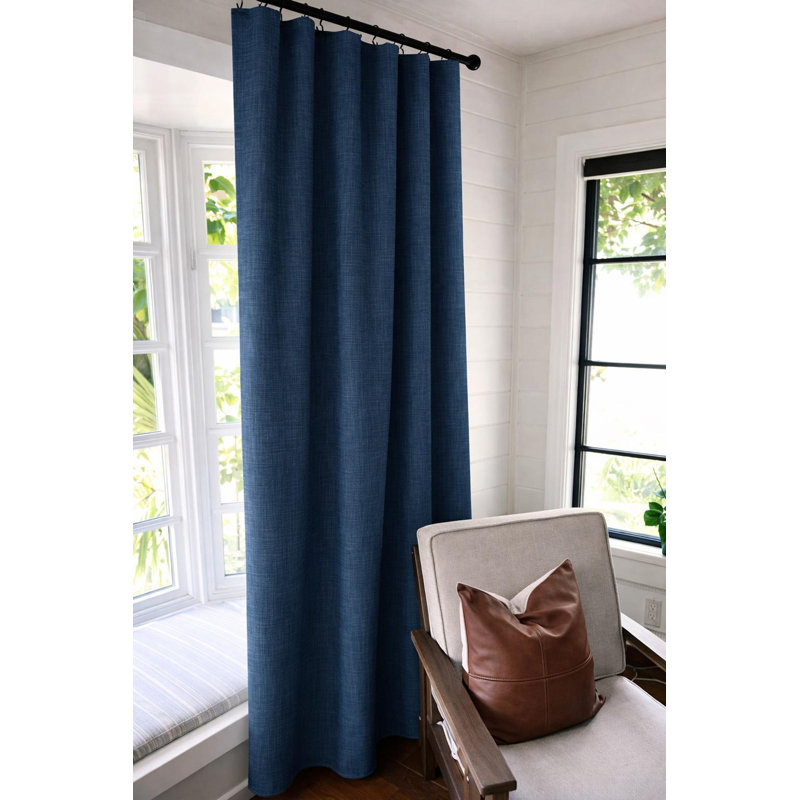 Panneaux de rideaux en coton bleu marine, l 50 po x L 60 po