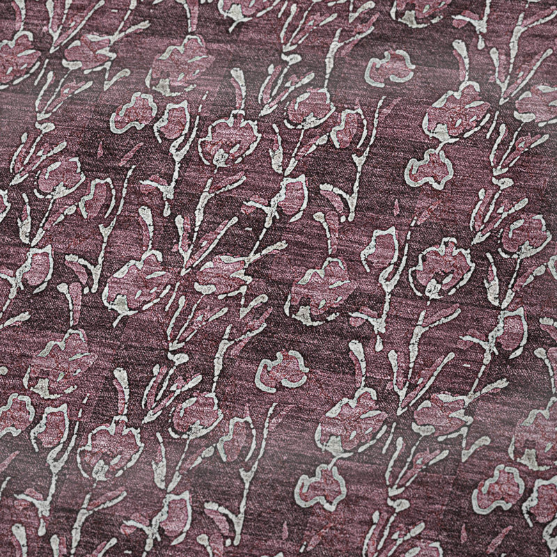 Jeté floral Sherpa ASB692 Addison, Merlot