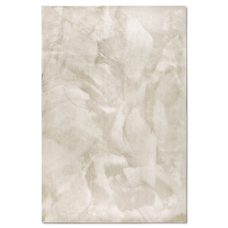 , Cream Leon high pile rug, Rectangular 80 x 150cm