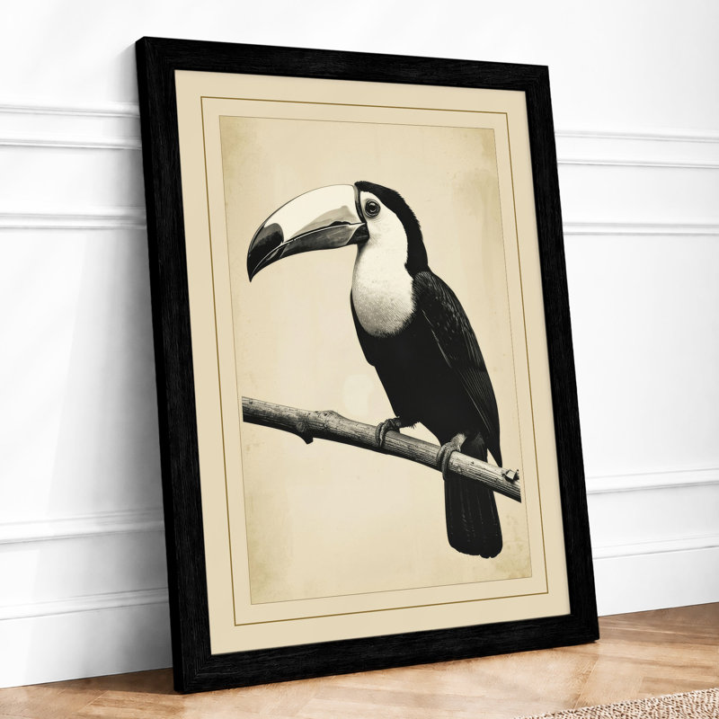 Toucan In Profile Minimalist - Print, A1 - 84.1 x 59.4 cm, Black
