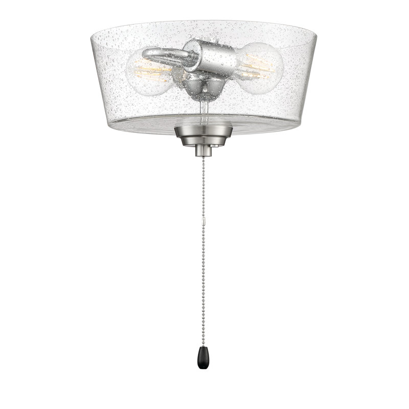Ensemble de luminaires bol universel à 2 lumières pour ventilateur de plafond Universal, Nickel poli brossé
