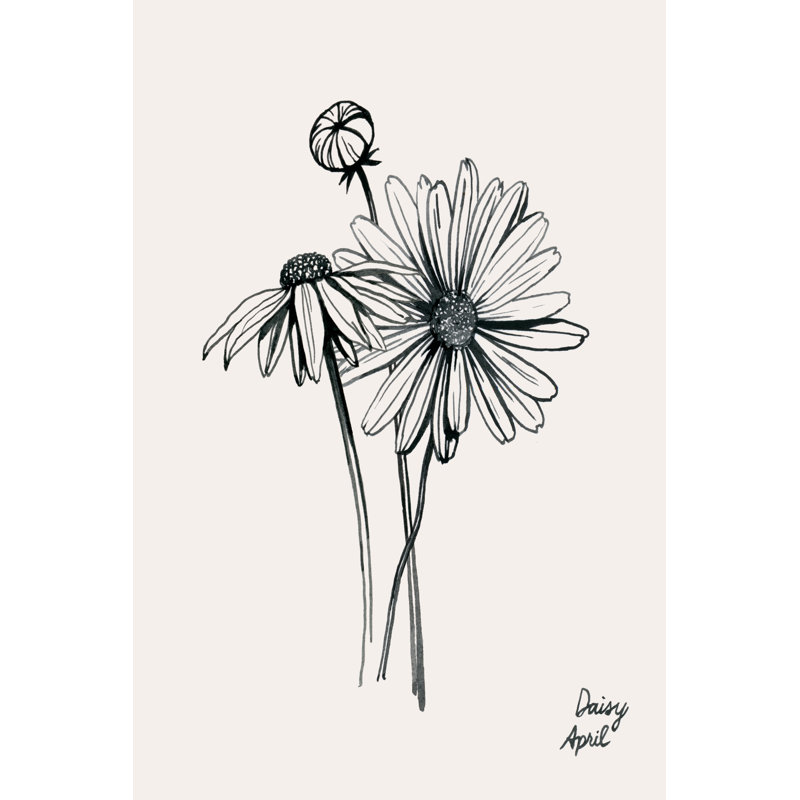 Annual Flowers IV by Grace Popp - Drawing, Wrapped Canvas, 46cm H x 30cm W