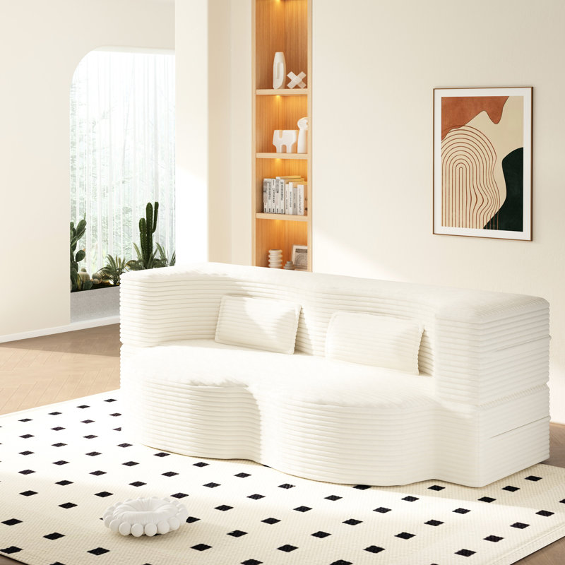 Modern Floor Sofa with 2 Pillows