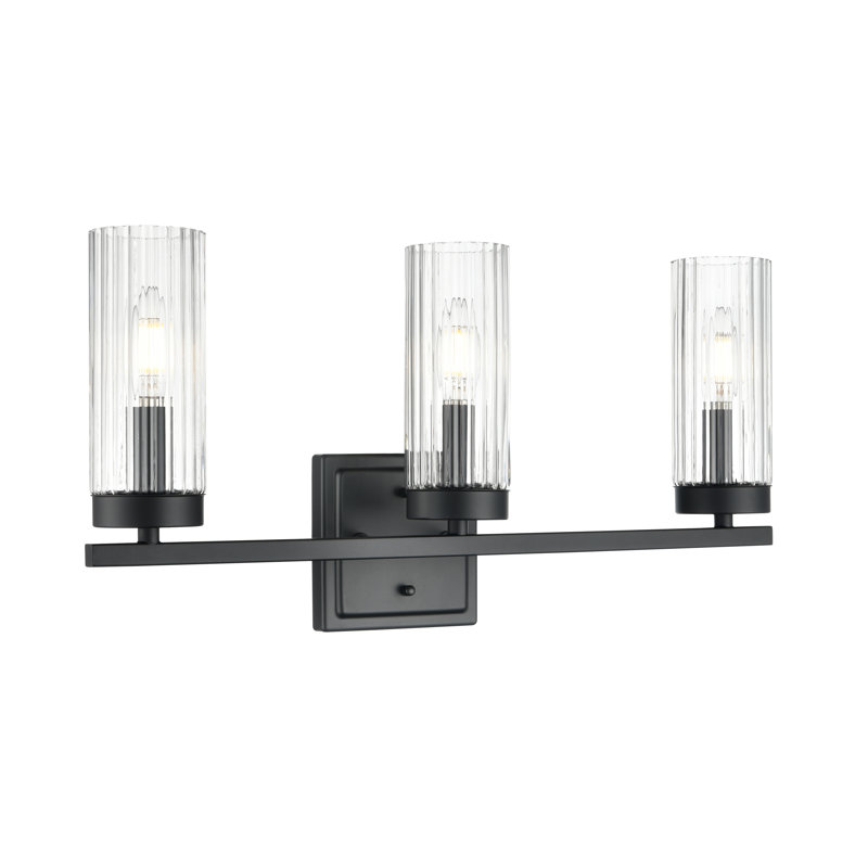 Meuble-lavabo 3 lumières Turman , Noir mat