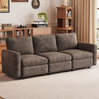 Canapé modulaire convertible 3 places, gris