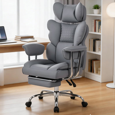 Ergonomic Executive Chair with Headrest, Padded Armrest and Footrest