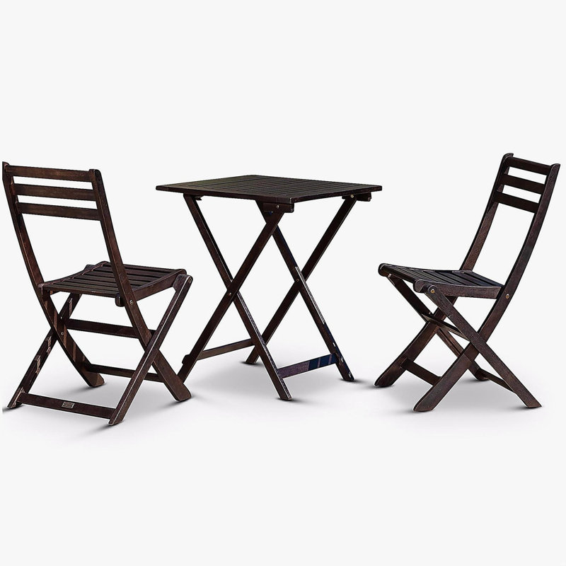 3-Piece Eucalyptus Bistro Set, Square, Espresso