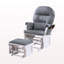 Fauteuil oscillant avec repose-pieds en microfibre gris-1180267132-1180267131