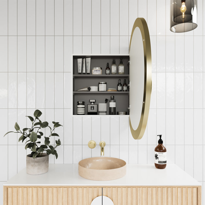 Recessed or Surface Mount Framed Medicine Cabinet, Bronze