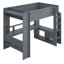 Lit mezzanine en bois avec bureau, tablettes multiples, DEL et station de charge-1907678628