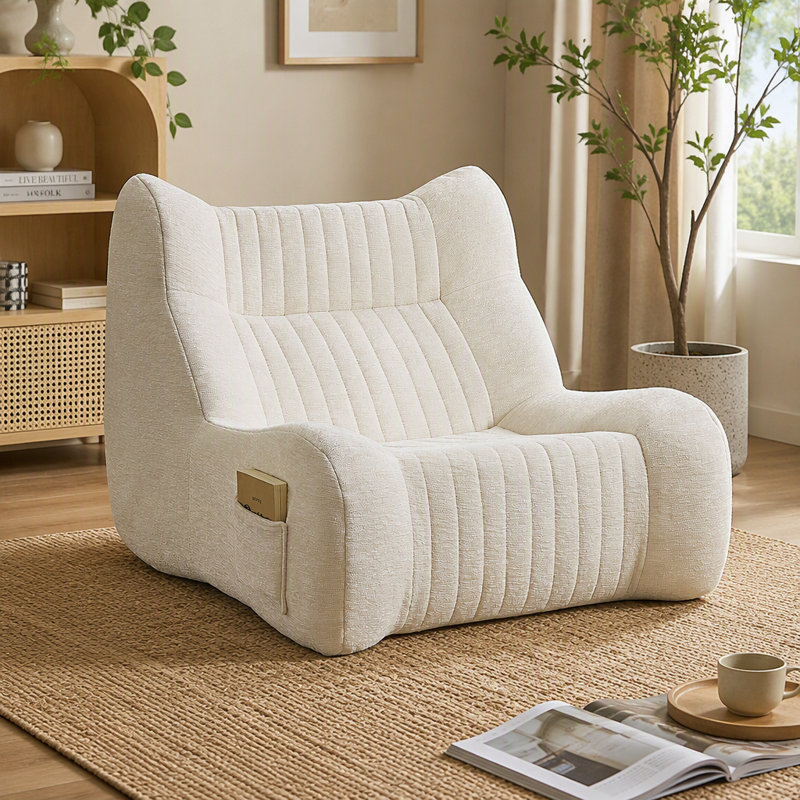 Pouf, sofa de sol paresseux, fauteuil d'appoint, White