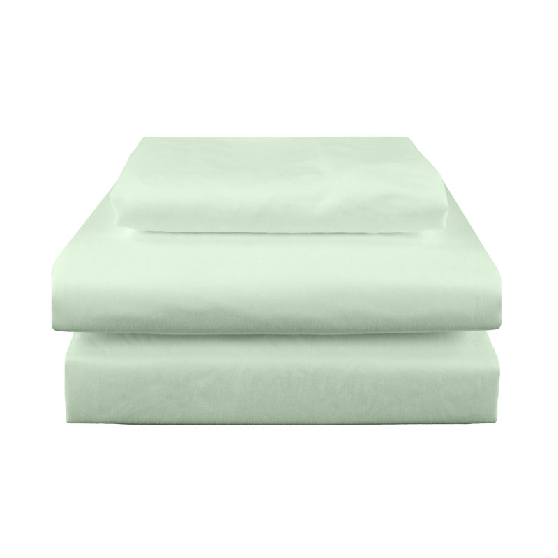 Microfiber Sheet Set, Fog Green, King/Double Sheet Set + Fitted Sheet + 2Pillowcase