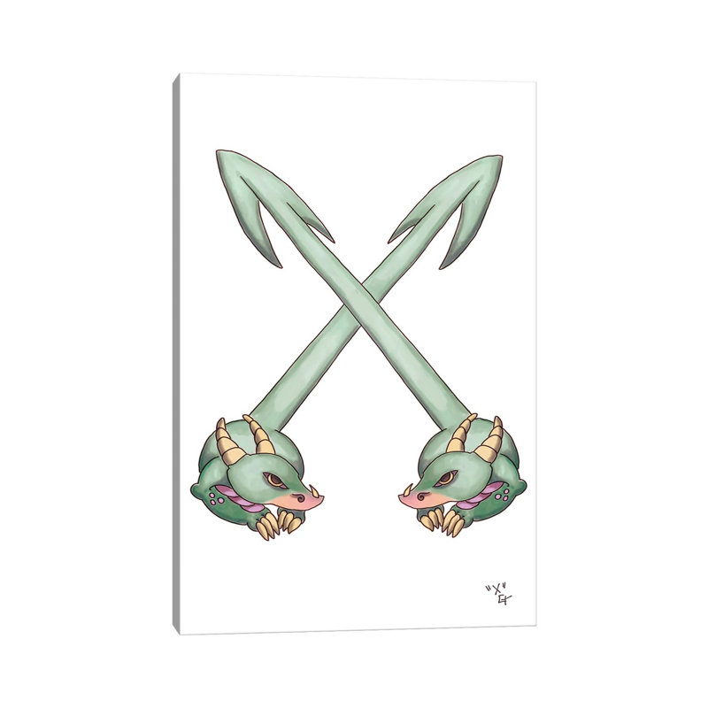 Monster Letter X by Might Fly Art & Illustration - Wrapped Canvas Print, 20.32 cm H x 30.48 cm W