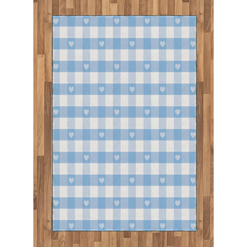 Tapis décoratif à haute densité en fibres de polyester à carreaux, Rectangle— 4 pi x 5 pi 8 po