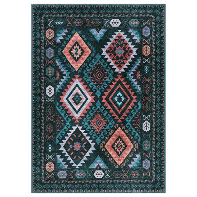 Washable Geometric Area Rug – Modern Rustic Style, Easy-Clean, Non-Shedding Carpet for Living Room, Bedroom, Kitchen, Dining, Nursery, Farmhouse