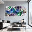 Ensemble de 3 reproductions d'art sur toile tendue à motif géométrique de pierres précieuses-454764230