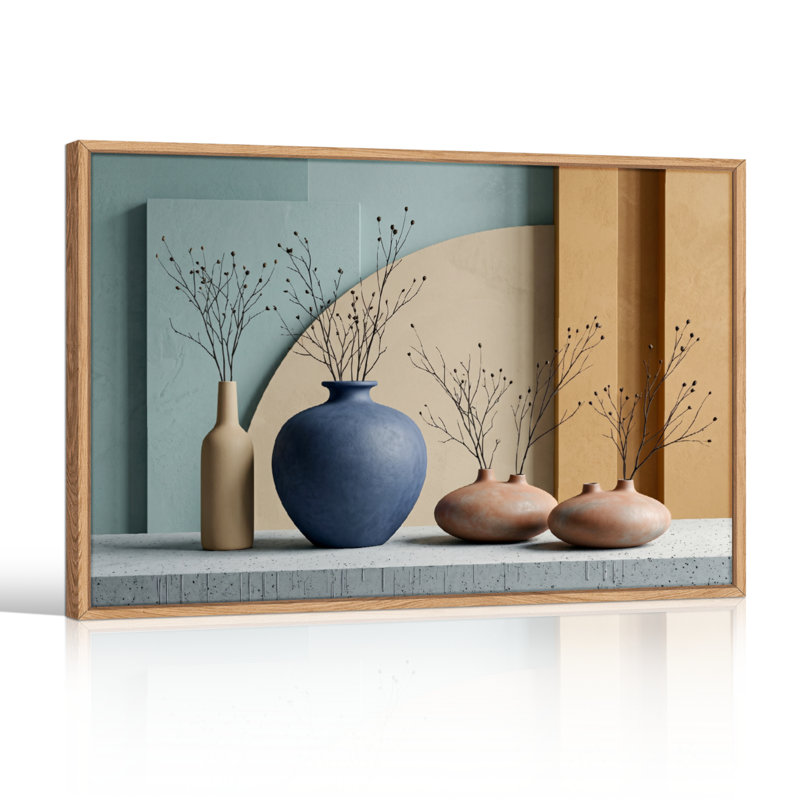 "Minimalist Vase", reproduction d'art sur toile, ensemble de 1, Naturel, H 18 po x l 24 po