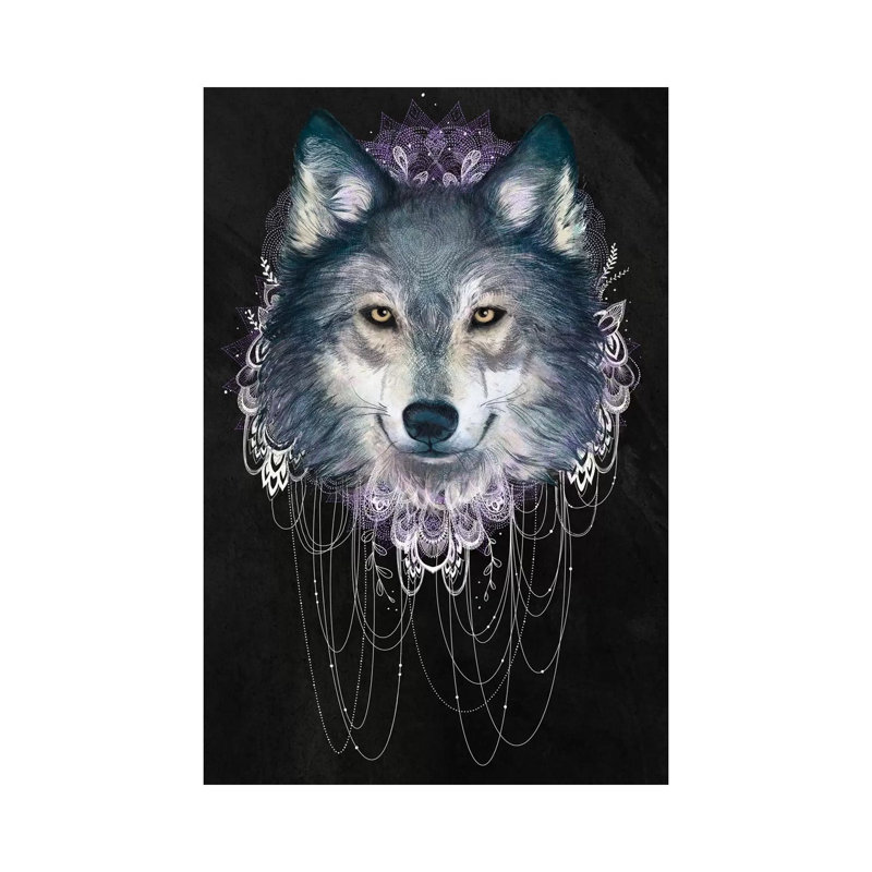 Wolf 1 Piece Wrapped Canvas Painting, 20.32 cm H x 30.48 cm W