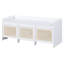 Banc de rangement pour chaussures 48 pouces avec tiroirs en rotin et coussin rembourré-501036225