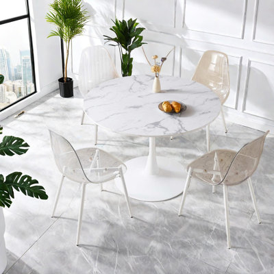 Compact Dining Table Sets(must Include Both Table And Chair), Mdf Marble Modern Kitchen Home