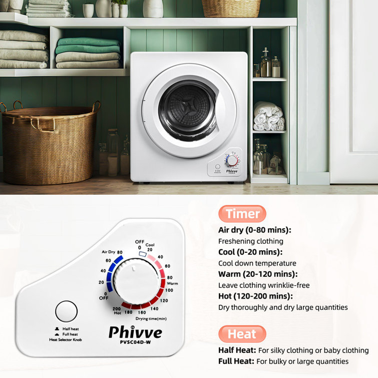 2.8-cu ft Stackable Vented Smart Electric Dryer (White) ENERGY STAR