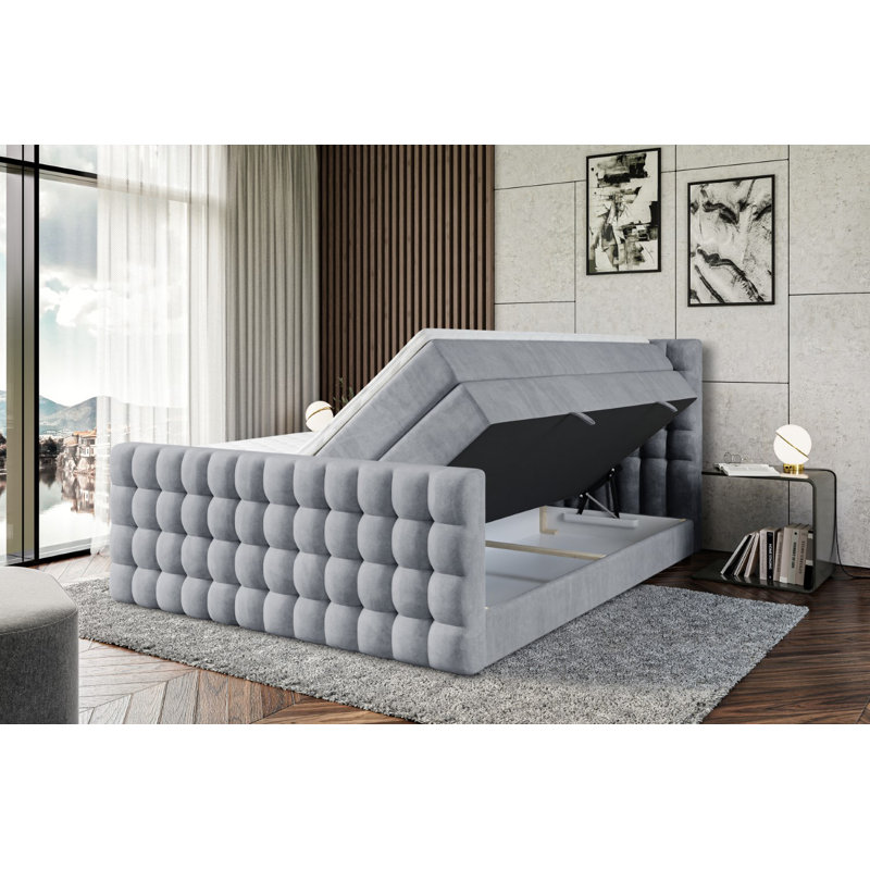 Brandalucci Pocket Spring Mattress Divan Bed Base, in Grey, 120cm W x 200cm D