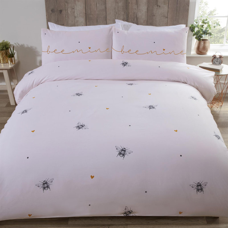Pajaro Cotton Blend Wildlife Duvet Cover with Pillowcases Included, Single Duvet Cover + 1 Standard Pillowcase, White