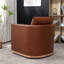 Fauteuil pivotant en cuir véritable Azib-88419625