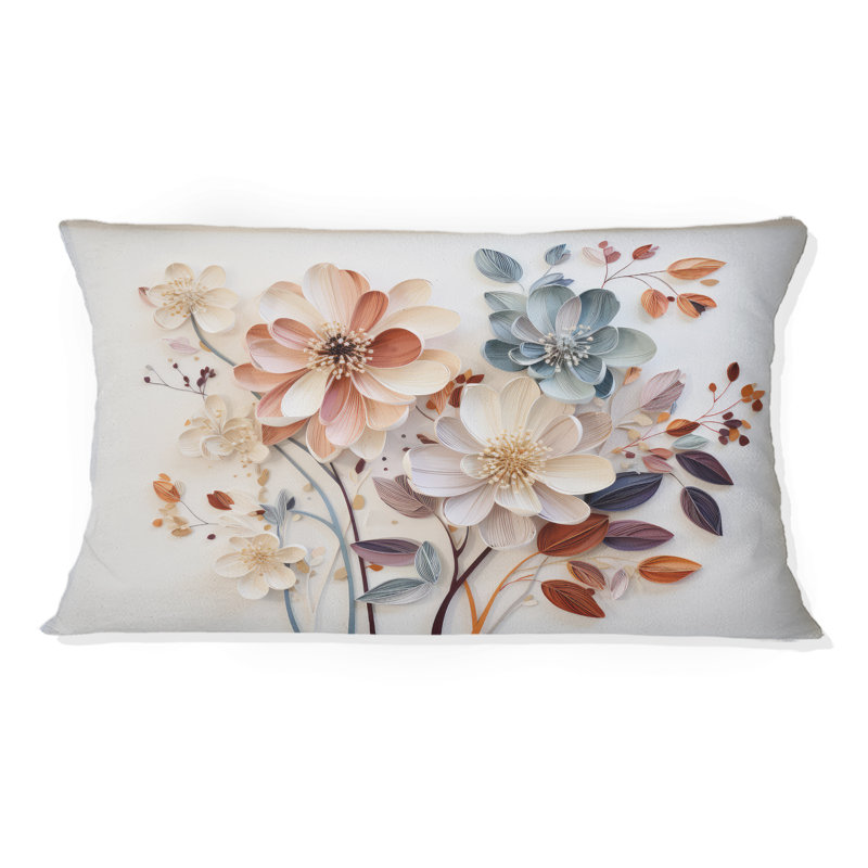 Coussin White Botanical Collage - Abstract Botanicals, H 12 po x l 20 po, Rectangulaire