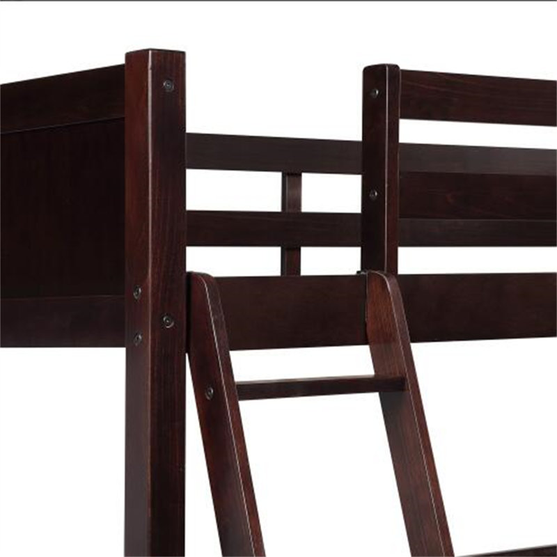 Lit mezzanine simple avec échelle Averylynn, Espresso
