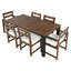 Ensemble 7 pièces de table de patio et chaises, ensemble de table de salle à manger en bois pour 6 avec trou pour parasol-1339593007
