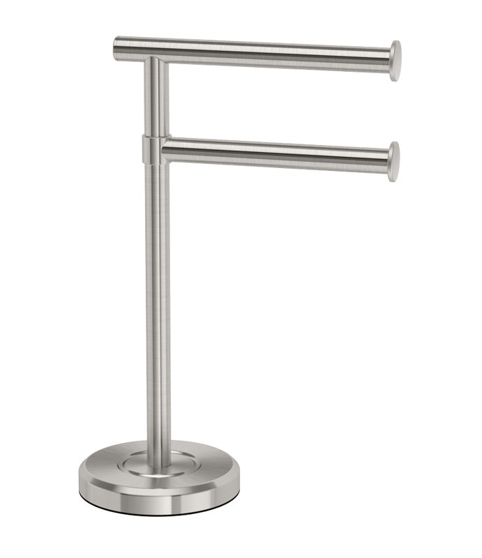 Porte-serviettes de table à 2 bras Latitude II | 1 bras pivotant, Nickel satiné