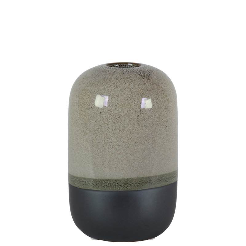 Vase de table cyclinder en grès Perrigo, H 7,75 po x l 5 po x P 5 po, Gris