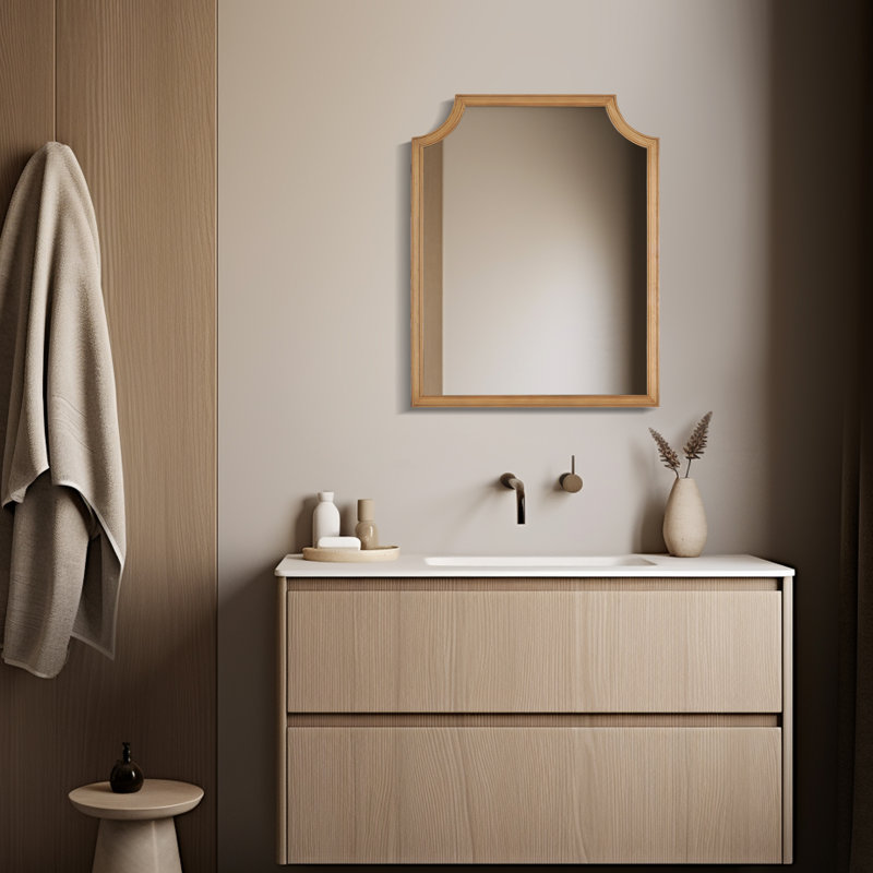Solid Wood Scalloped Mirror, 20" x 16"