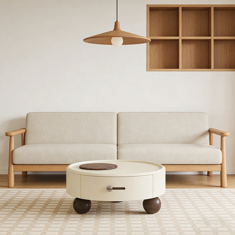 Table basse avec rangement, Brun, H 13,38 po x L 31,49 po x l 31,49 po