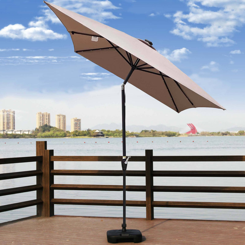 Parasol Taibah 120 avec contrepoids inclus, Beige