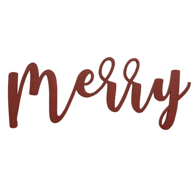 Enseigne d'écriture rouge "Merry"