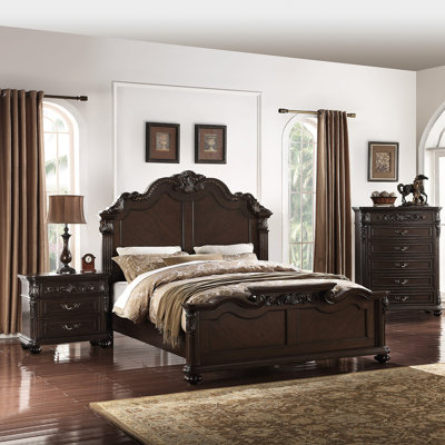 Mobilier de chambre à coucher traditionnel de style lit de tête de chignon de 1 pi
