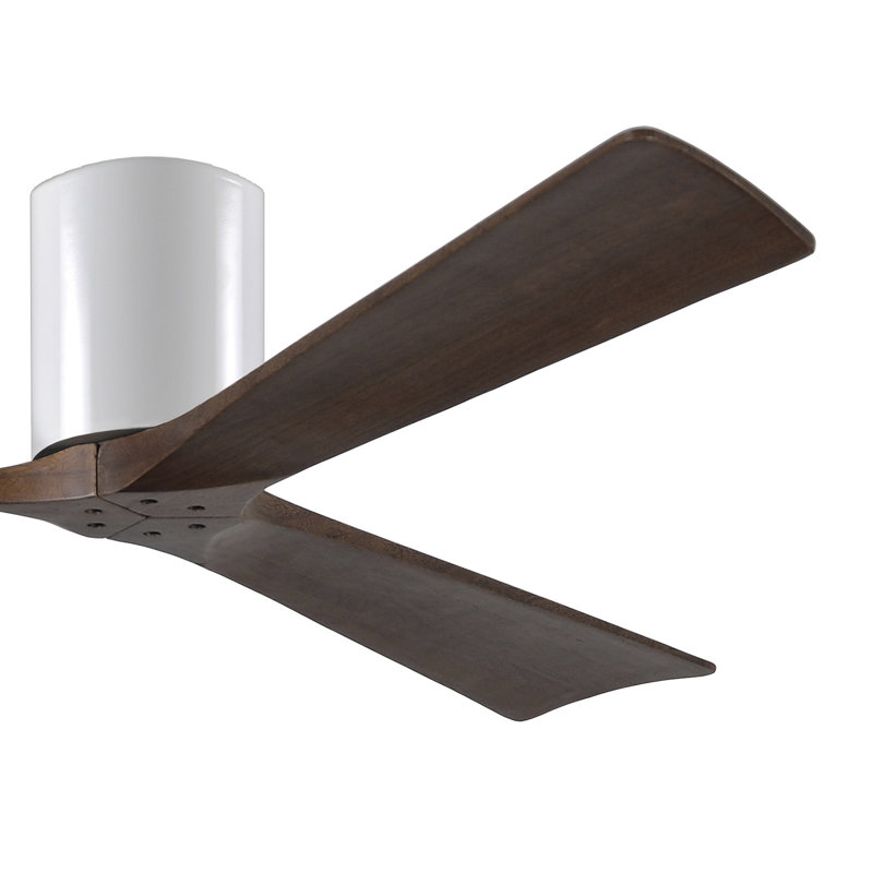 Ventilateur de plafond à 3 pales Olivier, Blanc brillant, Ton noyer, 72"