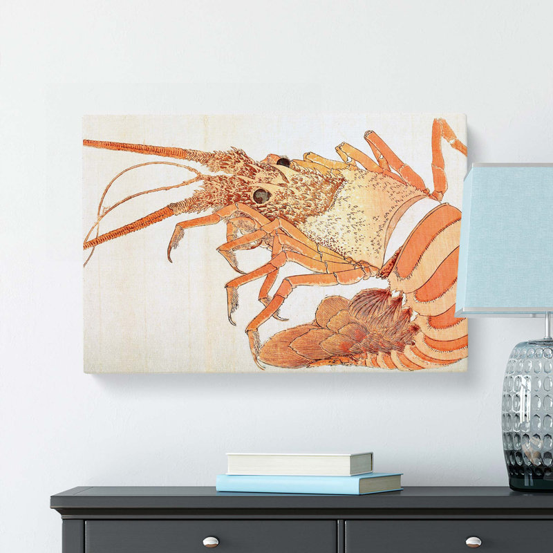 Lobster by Katsushika Hokusai - Wrapped Canvas Print, 40cm H x 60cm W x 3cm D