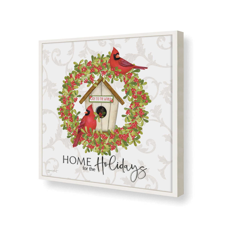 «Home for the Holiday» par Annie Lapoint, reproduction d'art, L 36 x H 36, Blanc, Impression encadrée