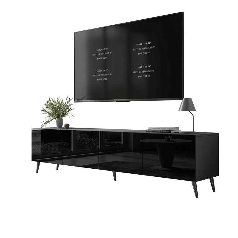 Unfinished TV Stand for TVs up to 58", Black/Black