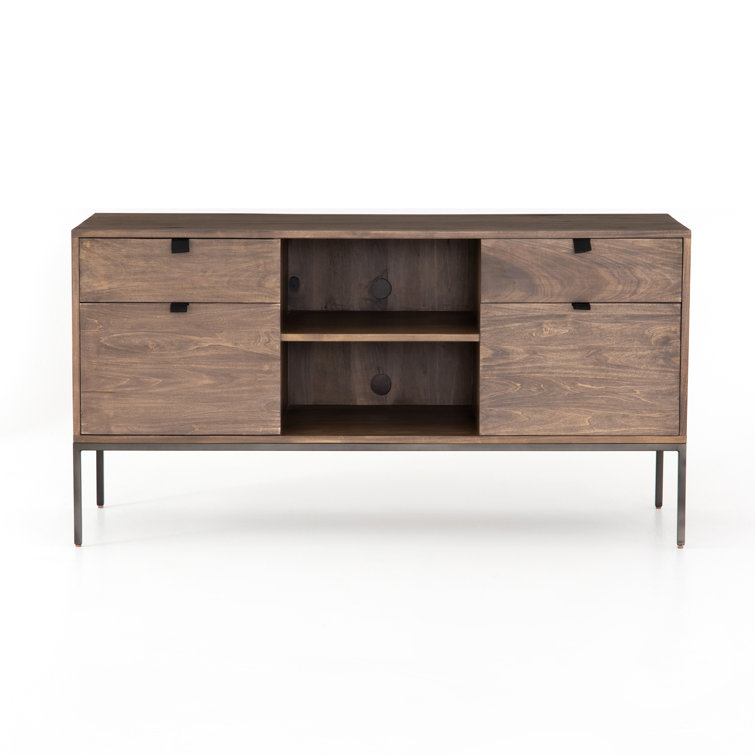 Trey Modular Filing Credenza in Black Wash Poplar