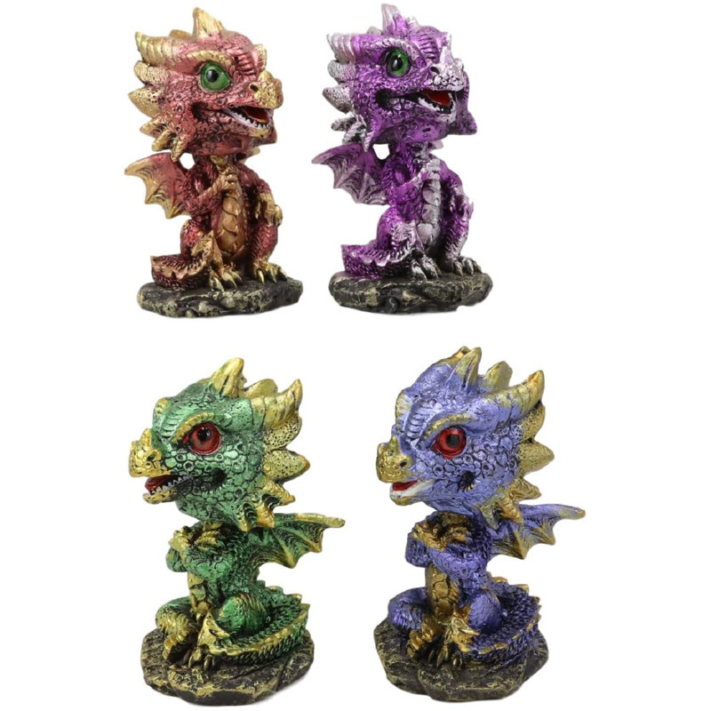 Ensemble de 4 figurines bébé dragon Ironton Wyrmling